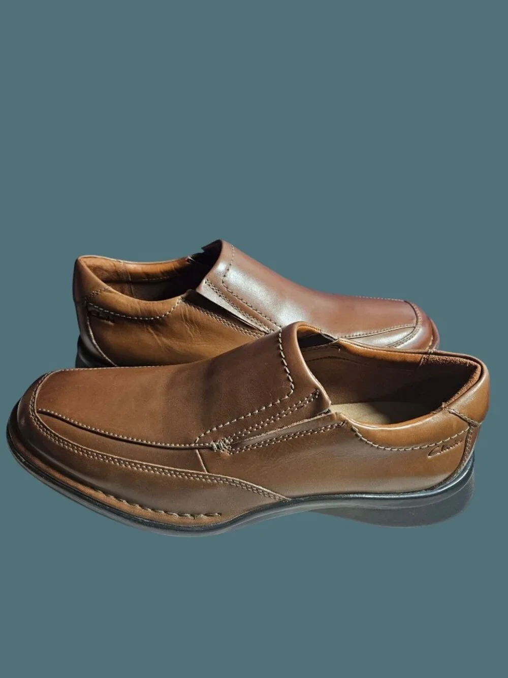 Clarks Collection Leather Kempton Free Slip On Loafers Men Size 11.5 Medium